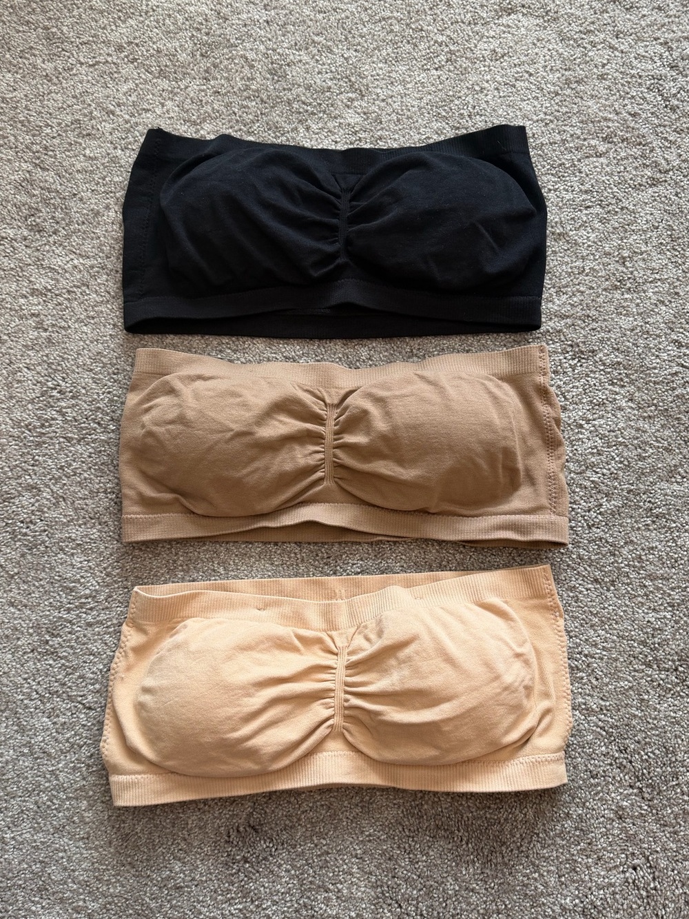 Bandeau Bras SET OF 3 - Black, Brown, Nude